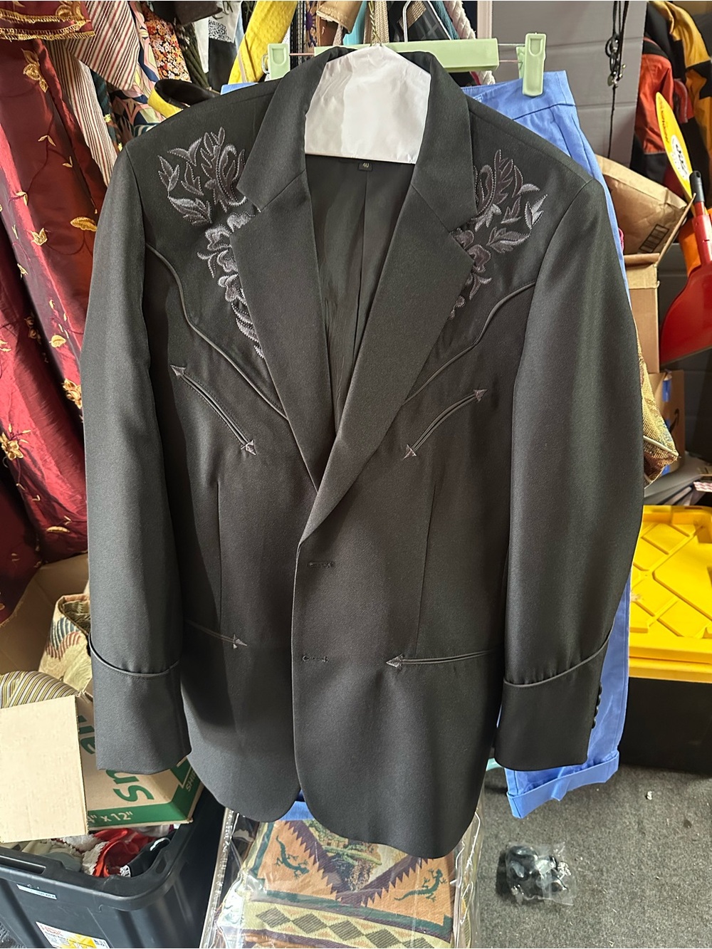 Scully Black Embroidered Western Sport Coat